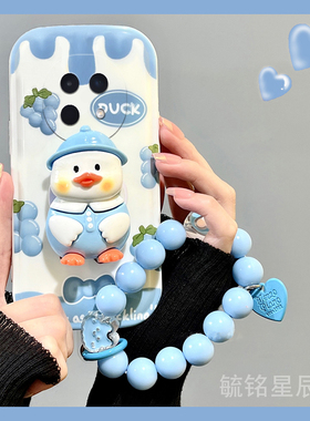 适用oppok12手机壳a3pro新款a5活力版a2立体a1蓝色a97鸭子k7x气垫a93s带支架的a72可爱a11s小众a9全包防摔k11