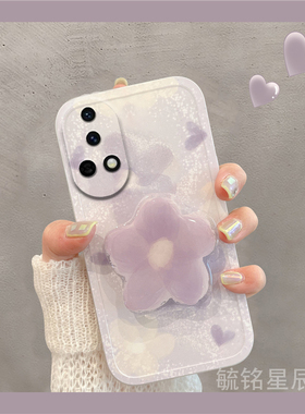 新款女紫色晕染花朵适用华为nova13手机壳13pro透明12活力版12ultra网红11se爆款10带支架的9硅胶韩风少女心7