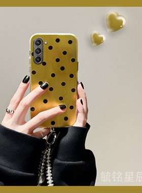 新款ins黑色波点适用三星ZFold5折叠屏手机壳ZFlip5折叠款zFold4透明zFold3黄色ZFlip4硅胶的ZFlip3简约ZFlip