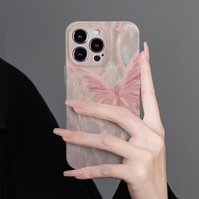 晱晱粉色蝴蝶适用于iphon