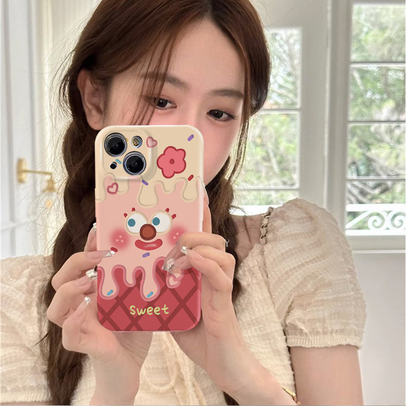 晱晱草莓冰激凌情侣适用于iphone苹果15/14/13/12/11手机壳华为mate6荣耀70vivo红米k40小米1