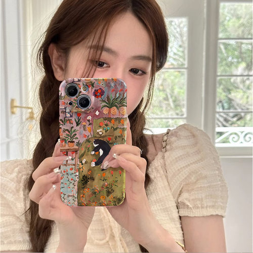 晱晱花房猫咪适用苹果15手机壳iPhone14promax全包软壳13小众艺术11xs女款华为/荣耀/oppo/vivo/小米iqoo一加