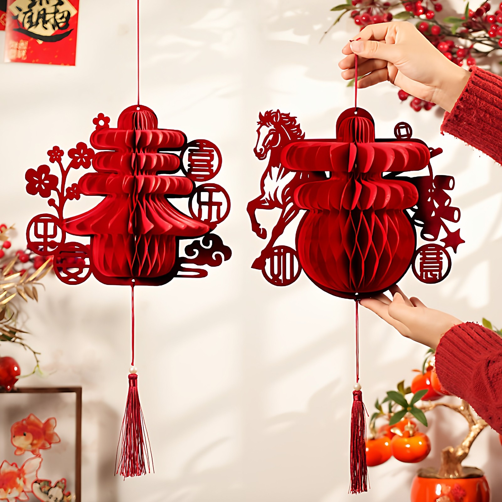 2026新年立体春字灯笼挂件马年蜂窝球装饰品房门壁挂春节过年布置,节庆用品/礼品,福字/窗花/窗贴,淘宝优惠券,粉丝福利购,淘宝优惠卷