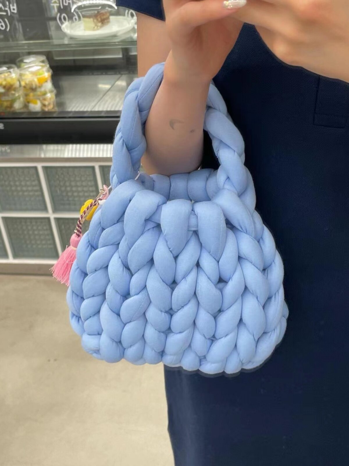 A BAG MATERIAL PACKAGE INS NET CELEBRITY HAND-KNITTED HOMEMADE ICELAND WOOL BRAID BAG KOREAN POPULAR MESSENGER BAG AUTUMN AND WINTER