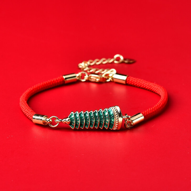 2022年文昌题名手绳女银九层文昌塔红绳手链学生中考高考礼物男