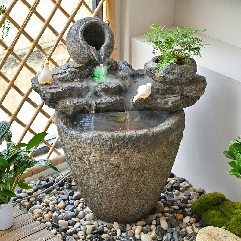 流水摆件循环水田园水景观摆设