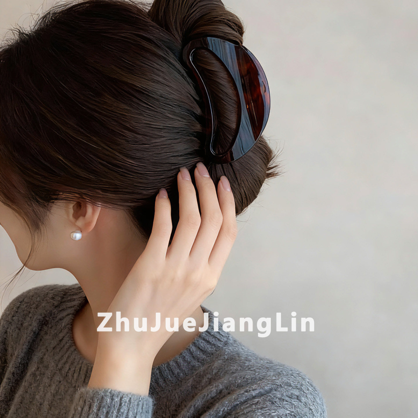 法式复古盘发抓夹后脑勺发夹