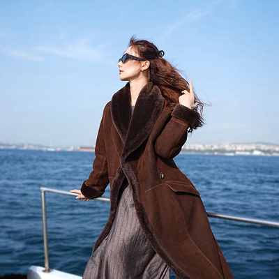 进口皮草外套皮毛一体