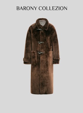 BARONY/86012T双穿包容身材气质时尚进口美利奴皮草外套皮毛一体