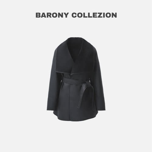 BARONY【86226】一月龄拉贡LACON经典大披肩领双穿皮草外套皮毛一