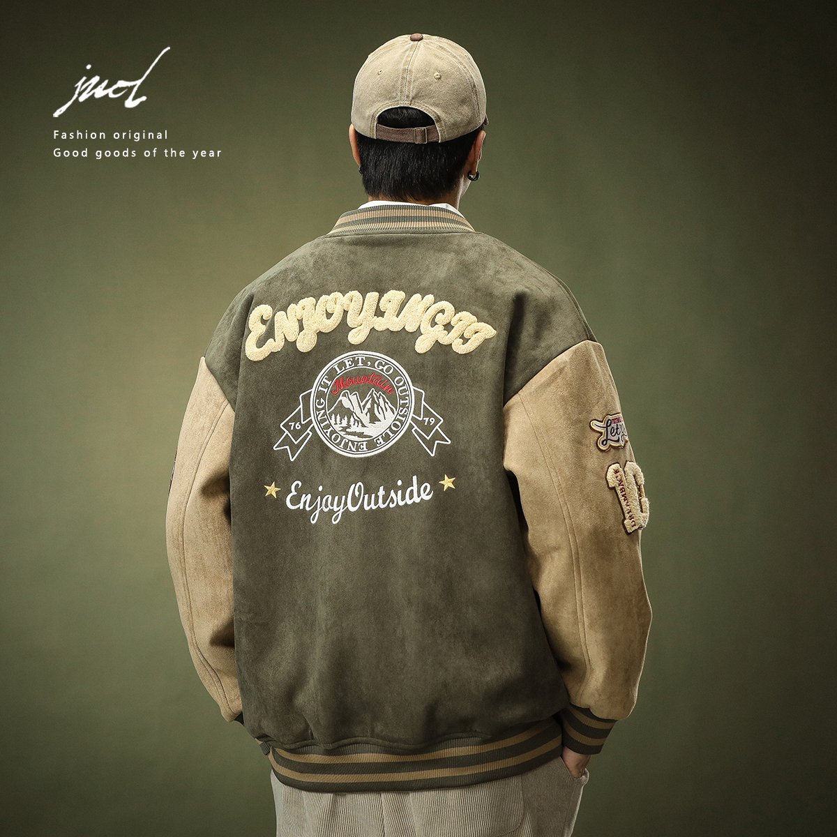 美式徽章棒球服男士复古休闲潮流