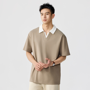 【新都市主义】撞色翻领短袖POLO衫男士夏季通勤老钱休闲半袖T恤