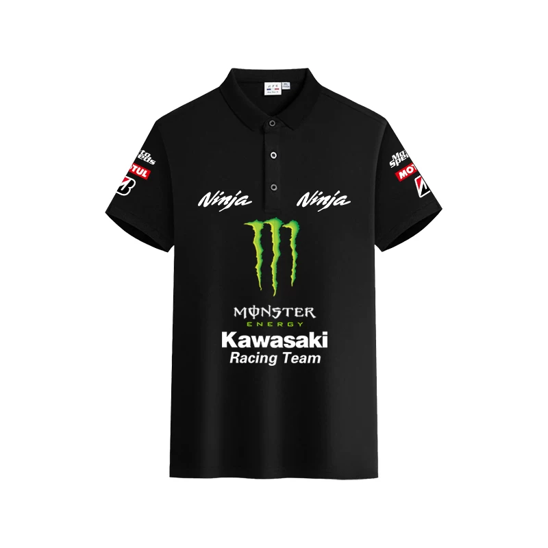 Kawasaki, polo, summer racing car, jersey, with short sleeve