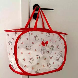 ins少女心卡通KT猫可折叠收纳挂袋脏衣服收纳筐洗衣篮脏衣篓挂袋