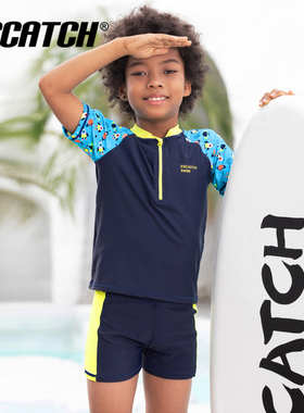 儿童泳衣男童分体2025新款中大童女童游泳衣专业防晒男孩游泳装备