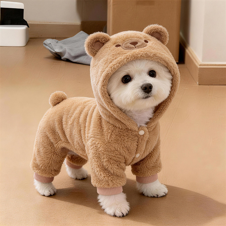 狗狗衣服冬天保暖加厚防寒四脚衣