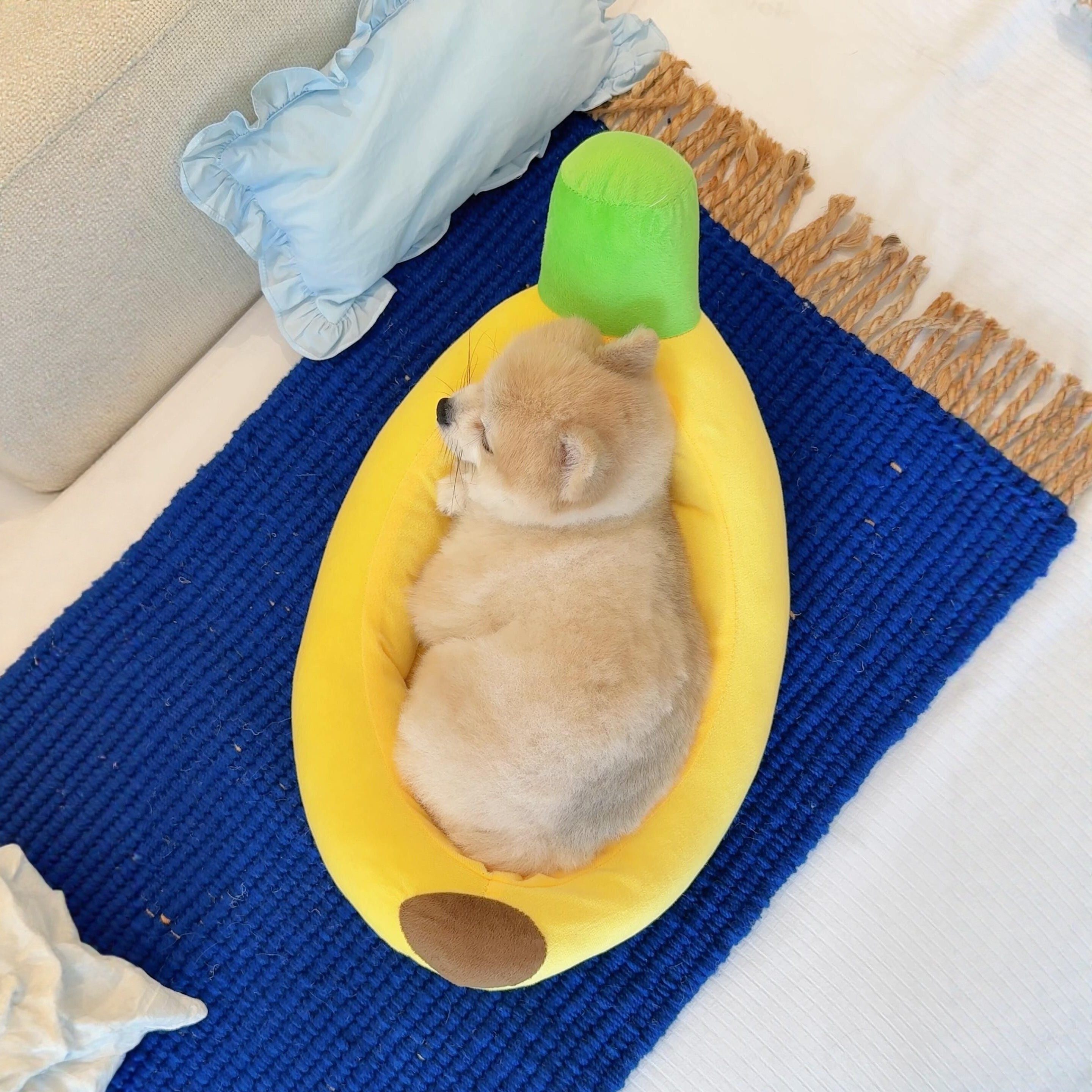 狗窝香蕉窝冬天保暖可拆洗中小型犬狗床垫子四季通用猫窝宠物用品