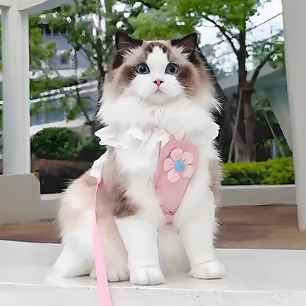 猫咪牵引绳小猫外出专用防挣脱胸背带可调节遛猫绳幼猫小型犬专用