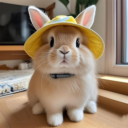 兔子帽子漏耳朵夏季防晒遮阳帽