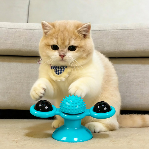 猫玩具逗猫棒发光转转风车猫转盘