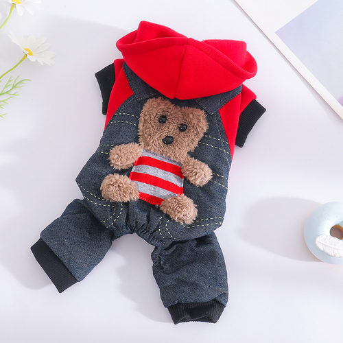 Dog clothes autumn and winter, thick warm cotton coat, teddy bixiong, bomei, small puppies, pets, cats, four-legged clothes