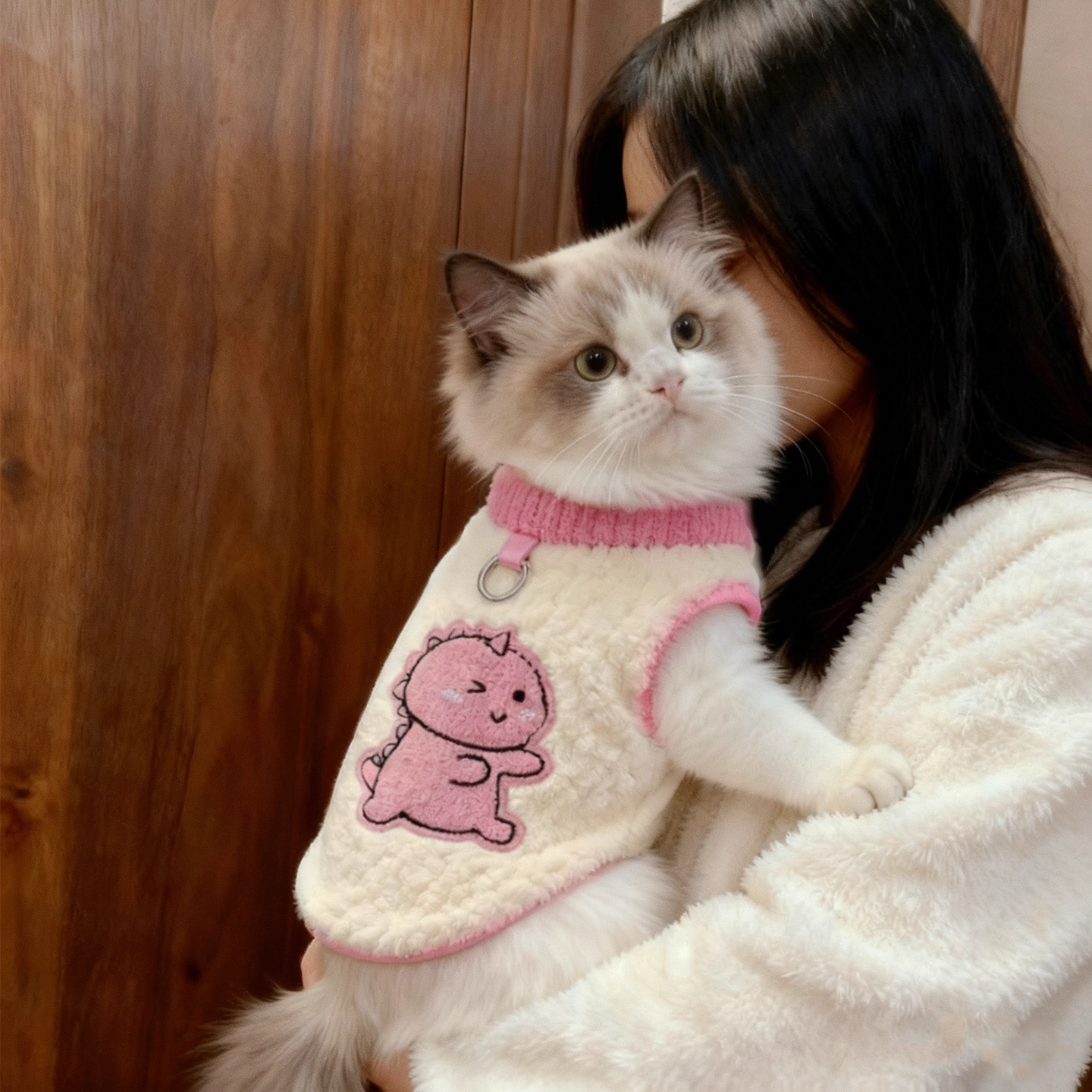 猫咪衣服秋冬款可爱小恐龙马甲