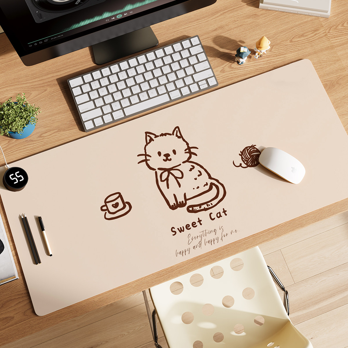 高颜值卡通鼠标垫冬天发热暖桌垫办公电脑书桌面垫学生写字暖手垫,居家布艺,桌布,淘宝优惠券,粉丝福利购,淘宝优惠卷