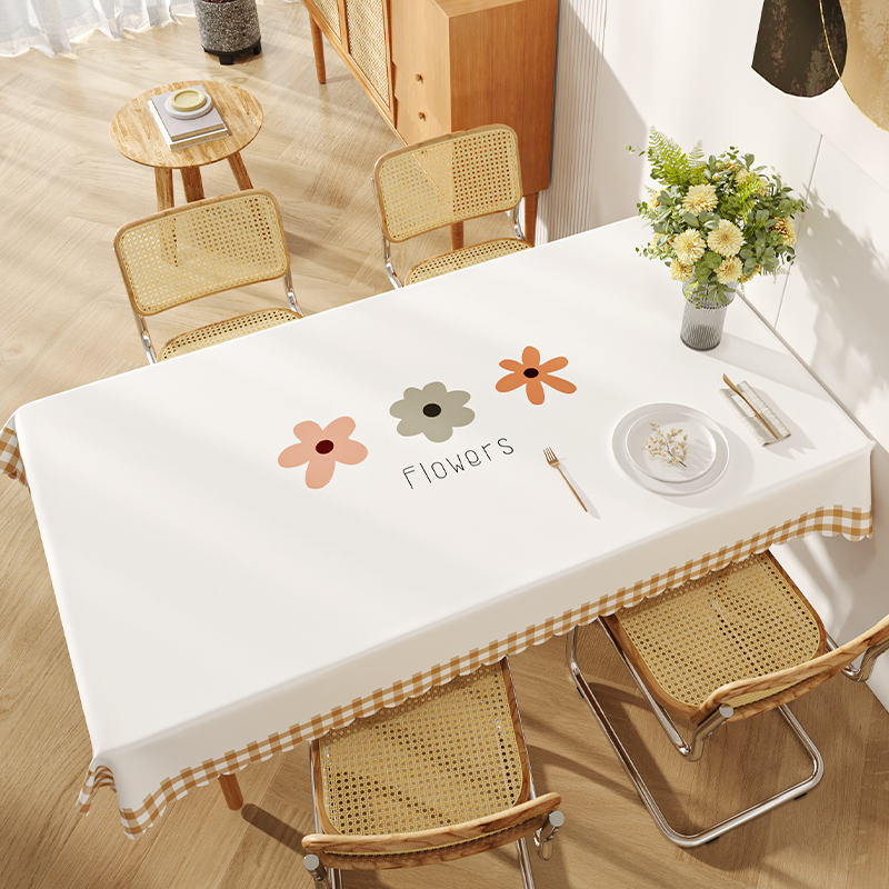 ins桌布防水防油免洗书桌长方形餐桌布轻奢高级感PVC茶几桌垫台布