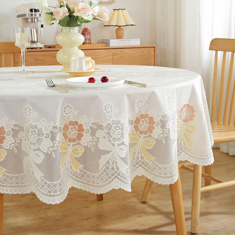 圆桌餐桌布防水防油防烫免洗