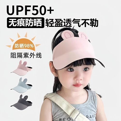 儿童防晒帽2025夏季新款男女童空顶大帽簷抗UV遮阳透气凉帽户外