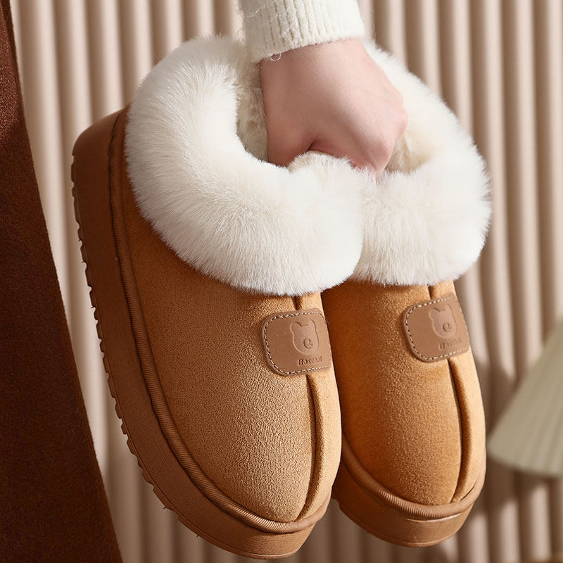 棉拖鞋女士室内家居家用冬季2025新款防滑保暖冬天毛毛绒拖鞋包跟
