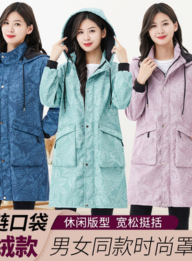 冬季加绒加厚罩衣大人女厨房防水防污围裙新款长袖护衣大褂97648