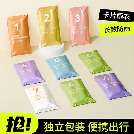 卡片一次性雨衣儿童成人外穿加厚套头长款全身防暴雨压缩便携雨披