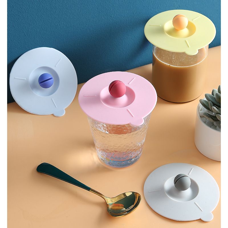 圆形硅胶杯盖通用陶瓷杯子盖子单卖玻璃水杯茶杯配件马克杯97369