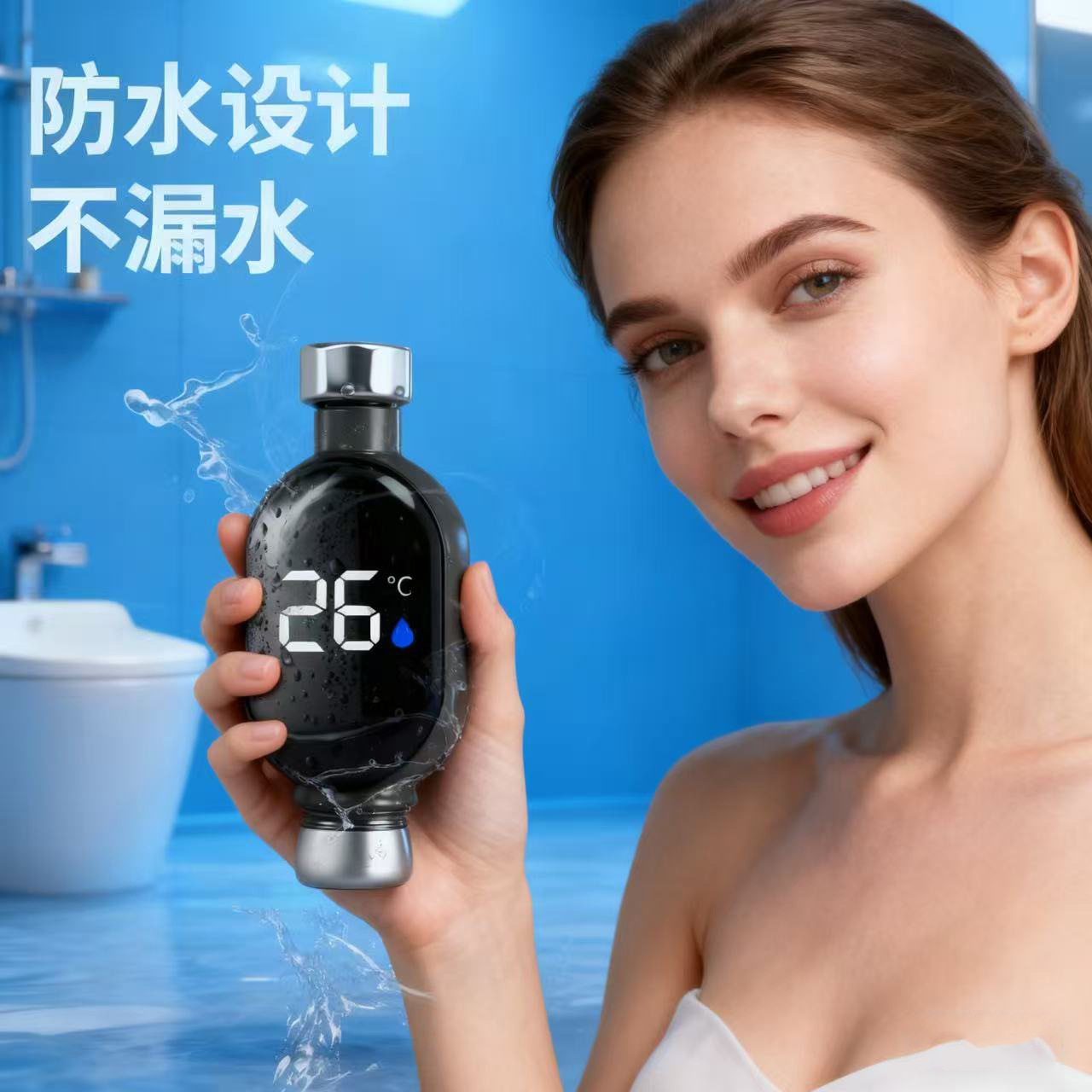 【新款智能】花洒LED水温计