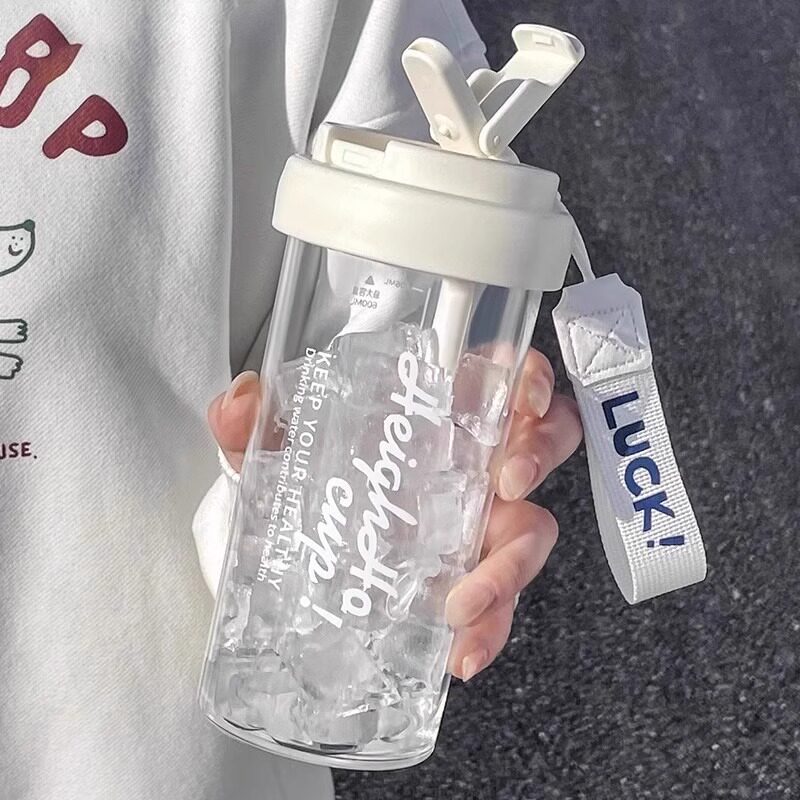 耐高温水杯女生新款2025高颜值吸管杯学生便携茶水分离塑料杯子男