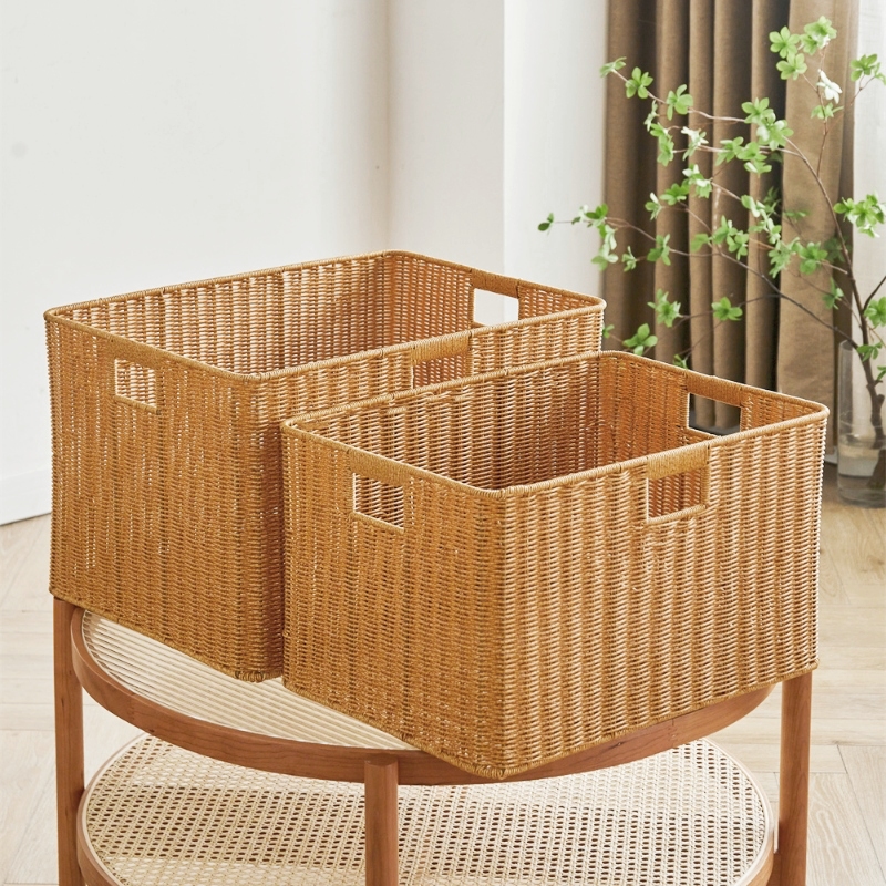 透氣仿藤收納籃編織筐衣服收納筐