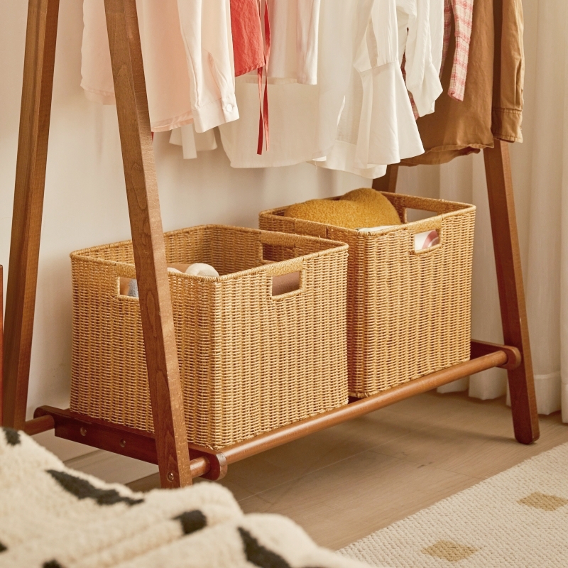 手工仿藤编织整理储物箱