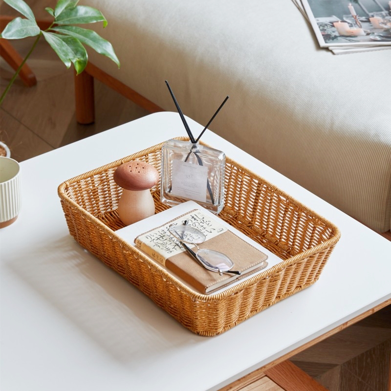 桌面编织收纳筐杂物收纳篮