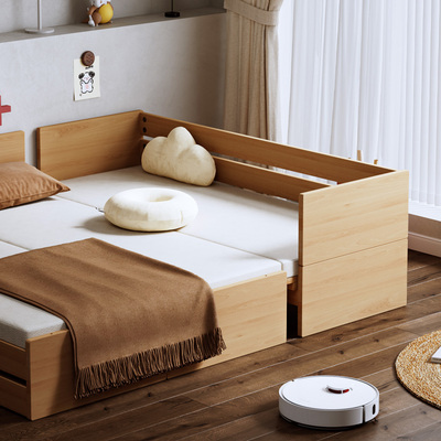 Mother's Choice 拼接床婴儿实木儿童床宝宝边床加宽无缝大人可睡