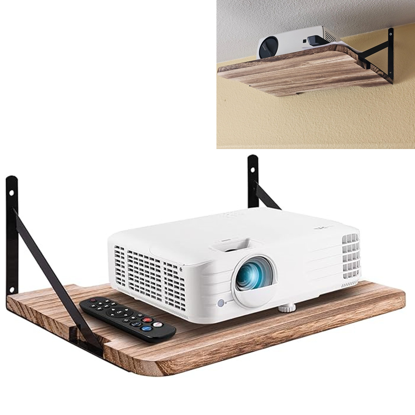 投影仪支架木质壁挂式墙上托盘放置台适用于极米坚果峰米投影机音箱机顶盒墙面水平挂架,影音电器,投影仪吊架,淘宝优惠券,粉丝福利购,淘宝优惠卷