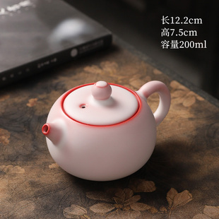 粉色汝窑西施茶壶单个大号小号家用陶瓷泡茶壶单壶少女心功夫茶具