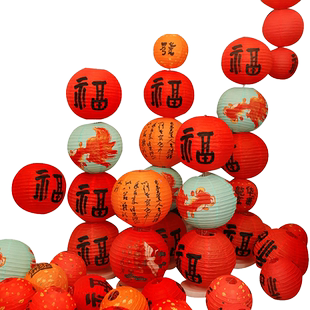 新年装饰品福字红灯笼挂饰2026新款发光宫灯春节过年场景氛围布置