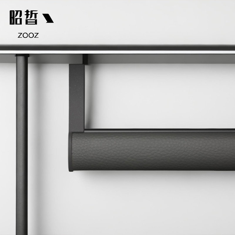 PU皮革皮质挂衣杆橱柜衣柜吊装侧装加厚铝合金衣通纵向横杆免打孔