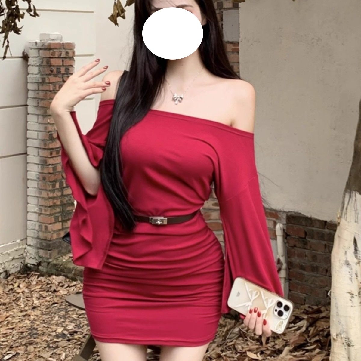 性感辣妹一字肩红色连衣裙女修身内搭收腰包臀裙褶皱显瘦短裙,女装/女士精品,大码半身裙,淘宝优惠券,粉丝福利购,淘宝优惠卷