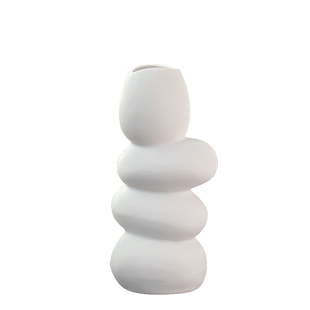 现代简约白色陶瓷花瓶摆件假花干花客厅电视柜家居装饰品磨砂花器