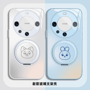 疯狂动物城适用华为pura70pro手机壳带支架mate60情侣p50朱迪nova14ultra尼克11se荣耀300秀恩爱200玻璃Magic