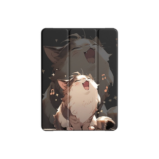 适用ipadmini6保护套硅胶pro猫咪12.9寸8.3平板苹果9/8/7代air5新款4可爱10.5带笔槽11寸9.7.9透明软壳mini4