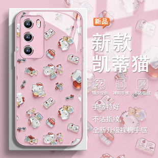适用oppofindx8手机壳HelloKitty猫x7ultra女款vivox300/x200pro卡通可爱x100哈喽Kitty猫iQOO13小米17玻璃红