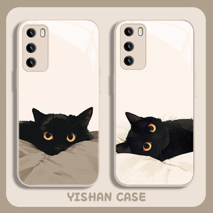 适用opporeno11新款 neo9小清新k11高级感x80液态玻璃z5 手机壳vivos18pro情侣findx7猫咪iqoo12小众r17不撞款